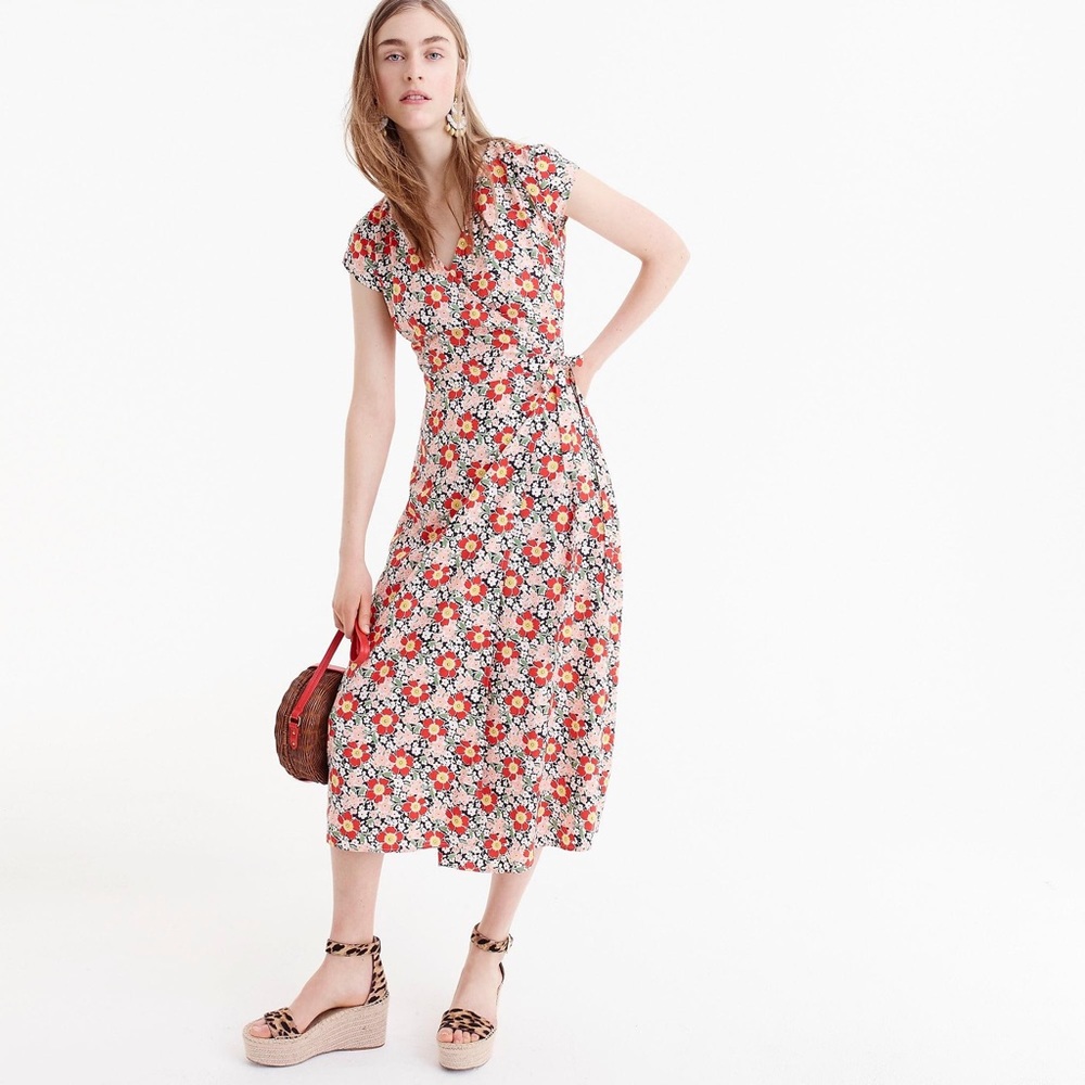 JCrew Mercantile Floral Wrap Dress